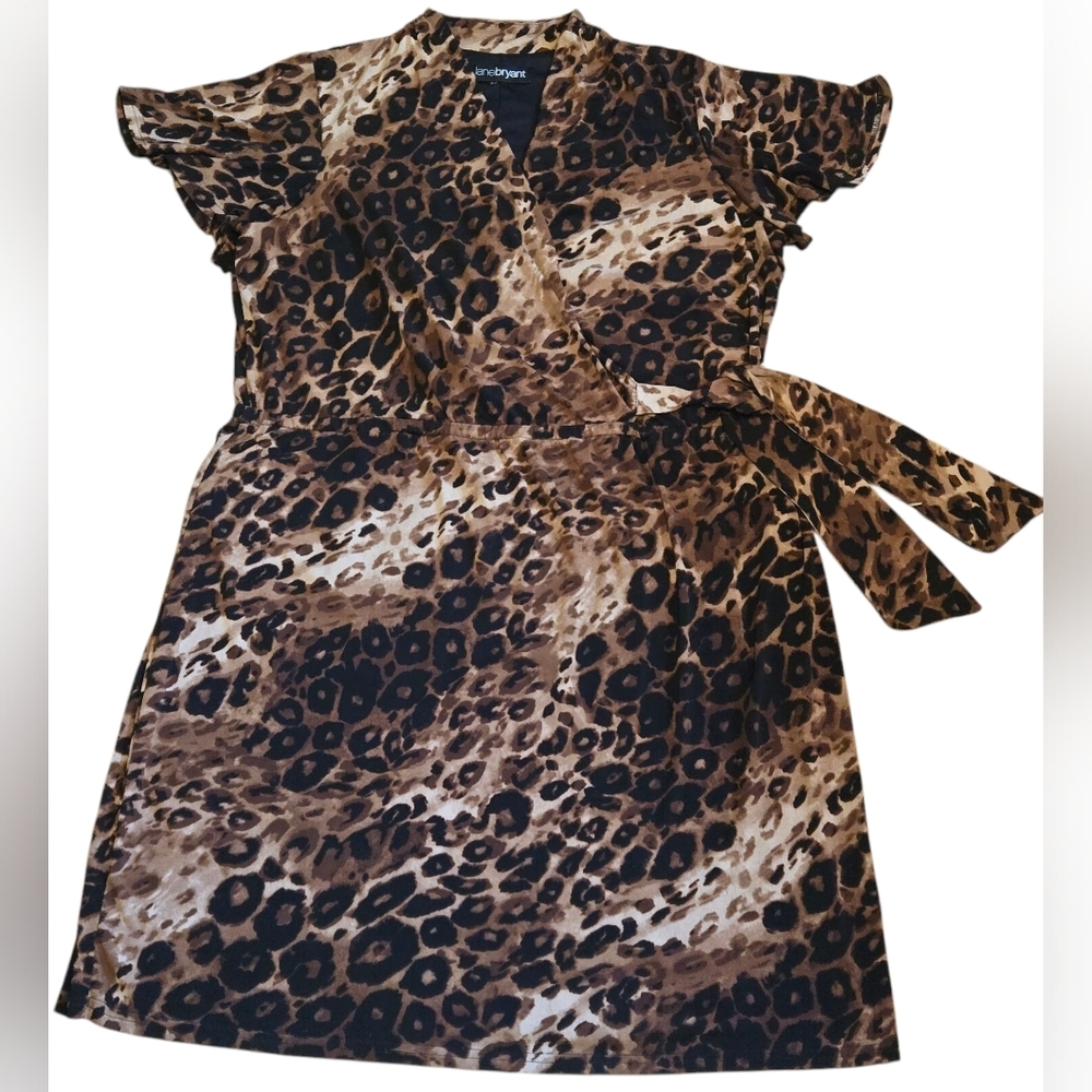Lane Bryant Leopard Print Faux Wrap Dress